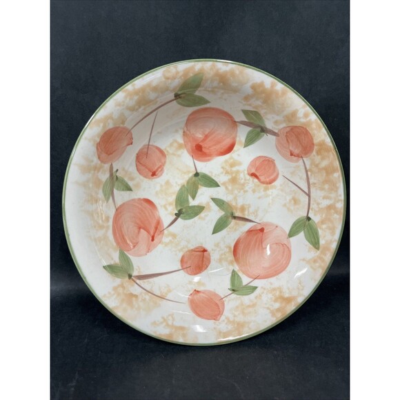 Vintage 8.5" Soup Cereal Bowl Hand Painted Pink Peach Pattern EUC Rare - Picture 1 of 7